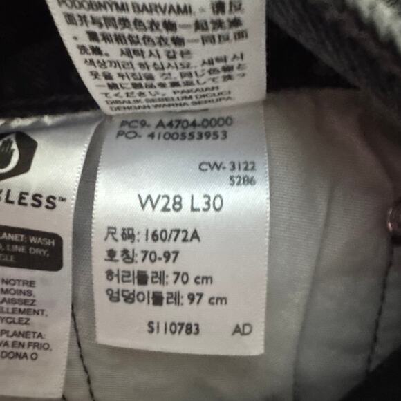 New Levi's 501 Spliced Jeans Black Button Fly High Waist Fringe Hem Sz 28 - Picture 8 of 10